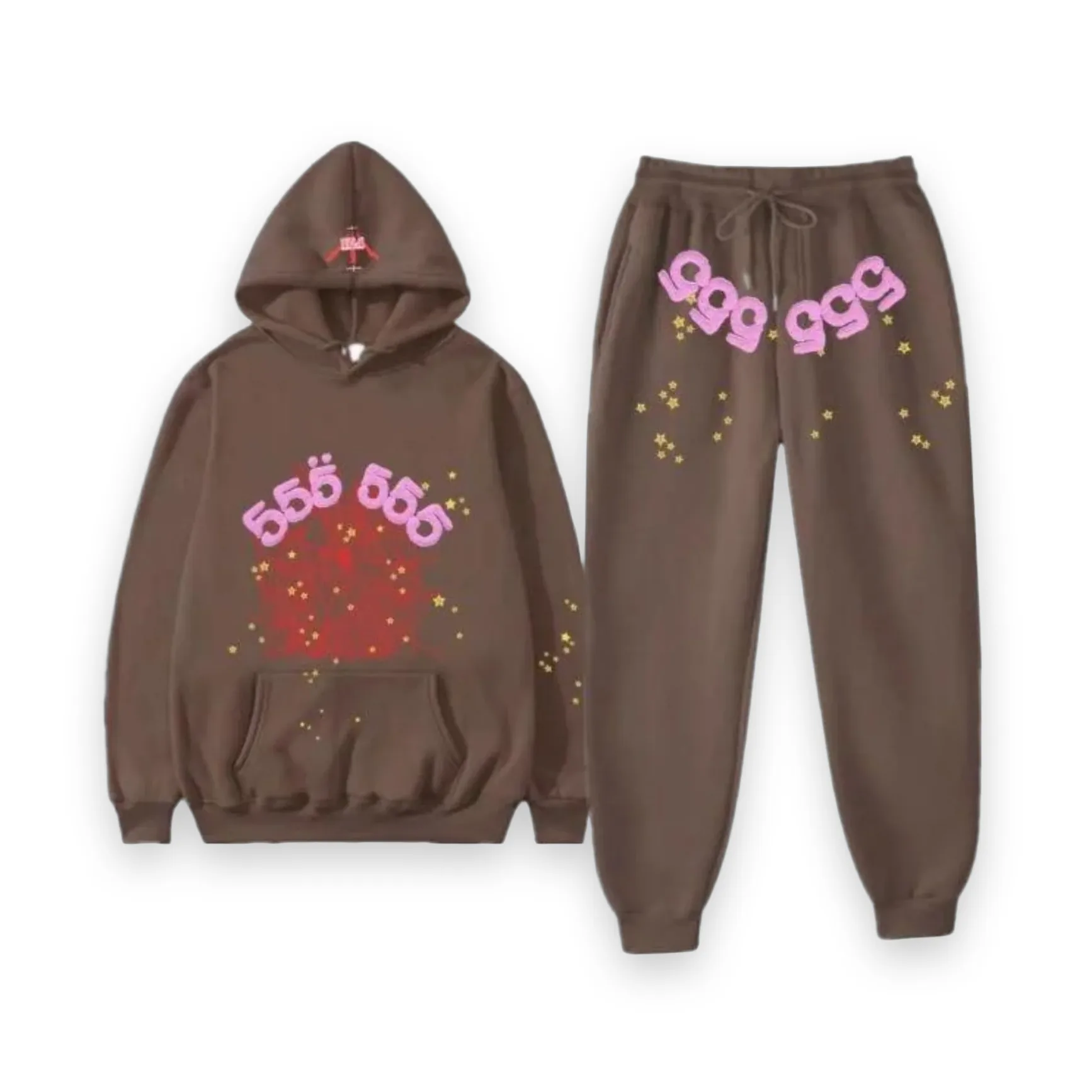 Sp5der Angel Number Tracksuit Brown 1