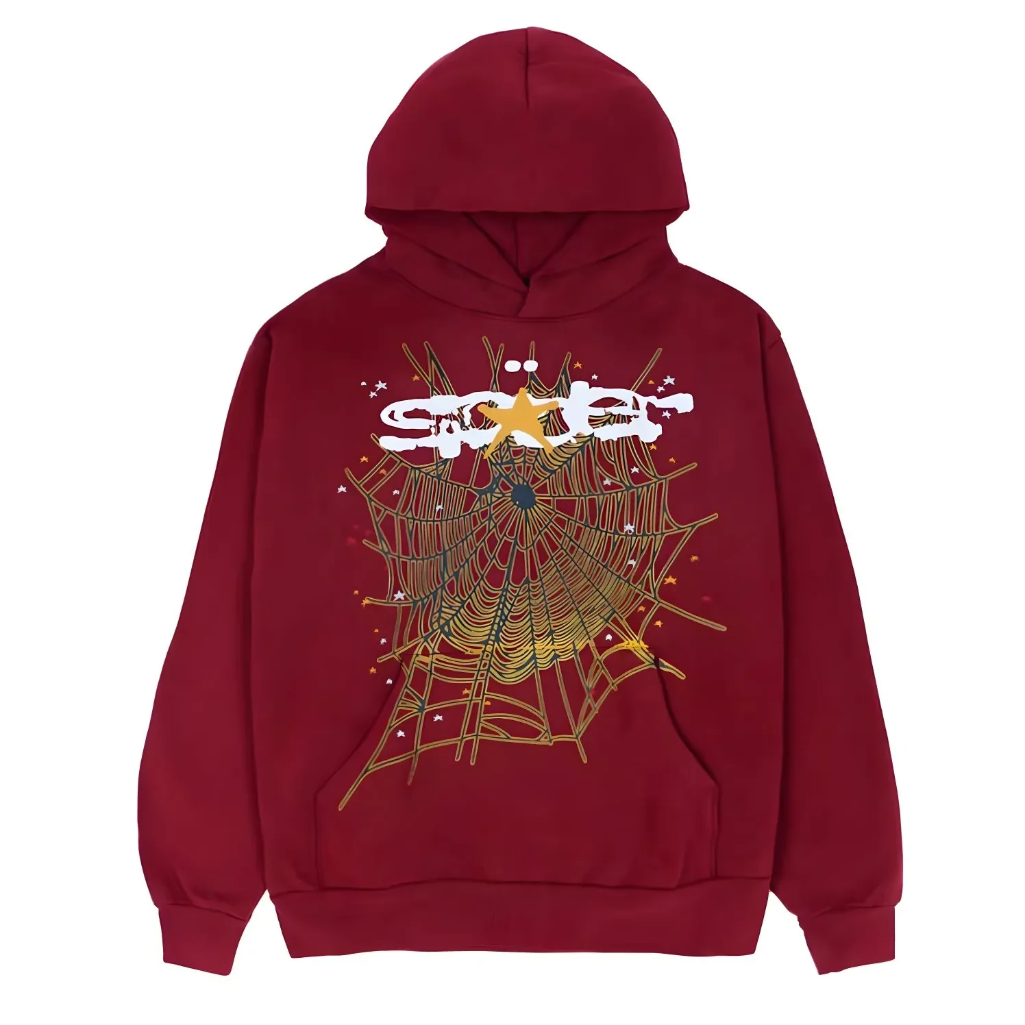 Sp5der Logo Hoodie Maroon 1