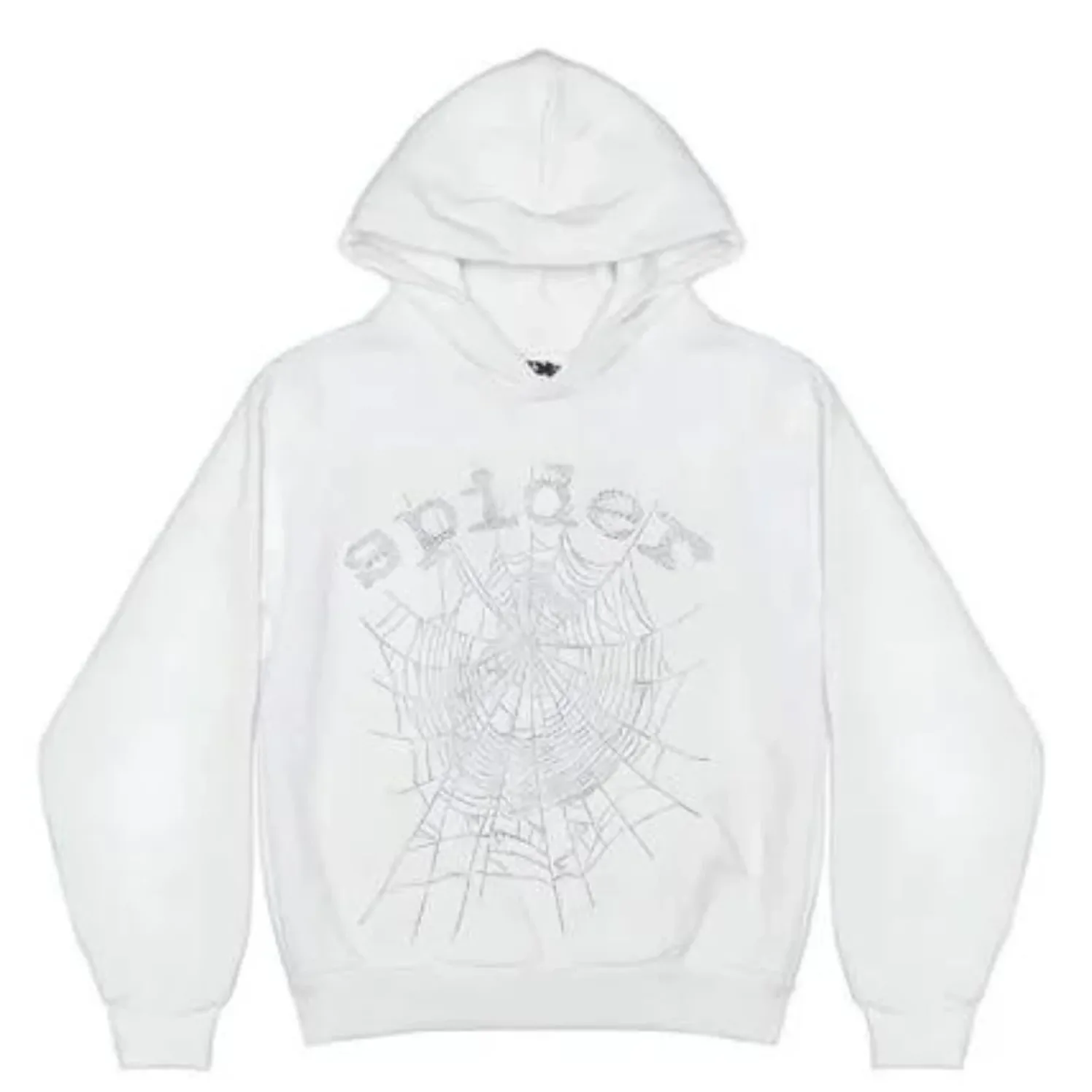 Sp5der OG Rhinestone Logo Hoodie White 1