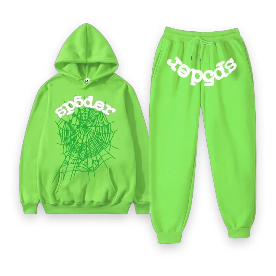 Sp5der Web Tracksuit Slime Green 1
